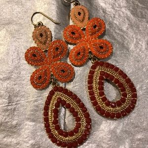 Stella & Dot orange/red earrings.